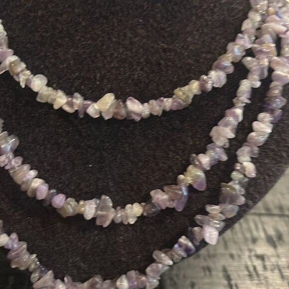 Vintage Native America Indian Jewelry Amethyst Chip Navajo Necklace Southwestern - Picture 8 of 8